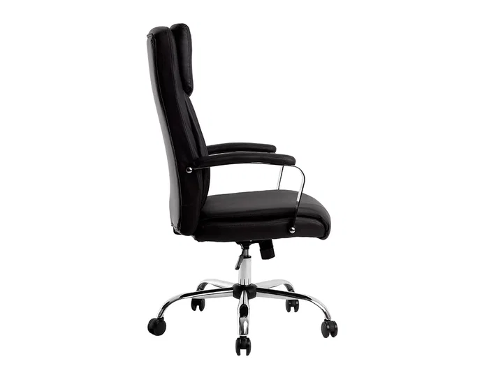 Q-connect Silla Dirección Leo Respaldo Alto Regulable en Altura 1170 + 80 mm Profundidad 700 mm Negro