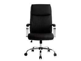Q-connect Silla Dirección Leo Respaldo Alto Regulable en Altura 1170 + 80 mm Profundidad 700 mm Negro