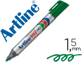 Artline Rotulador Permanente 107 Marcador Verde Punta Redonda Trazo 1,5 mm