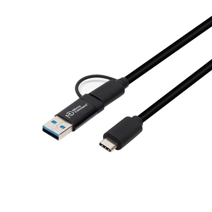 MicroConnect Cable USB-C con adaptador USB-A 3.2 Gen 1, 1m MicroConnect Cable USB-C con adaptador USB-A 3.2 Gen 1, 1m