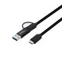 MicroConnect Cable USB-C con adaptador USB-A 3.2 Gen 1, 1m