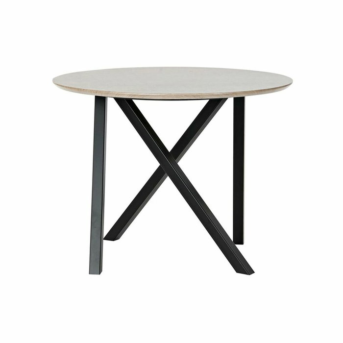 DKD Home Decor Mesita Auxiliar de Metal y Madera 65x65x49,5 cm