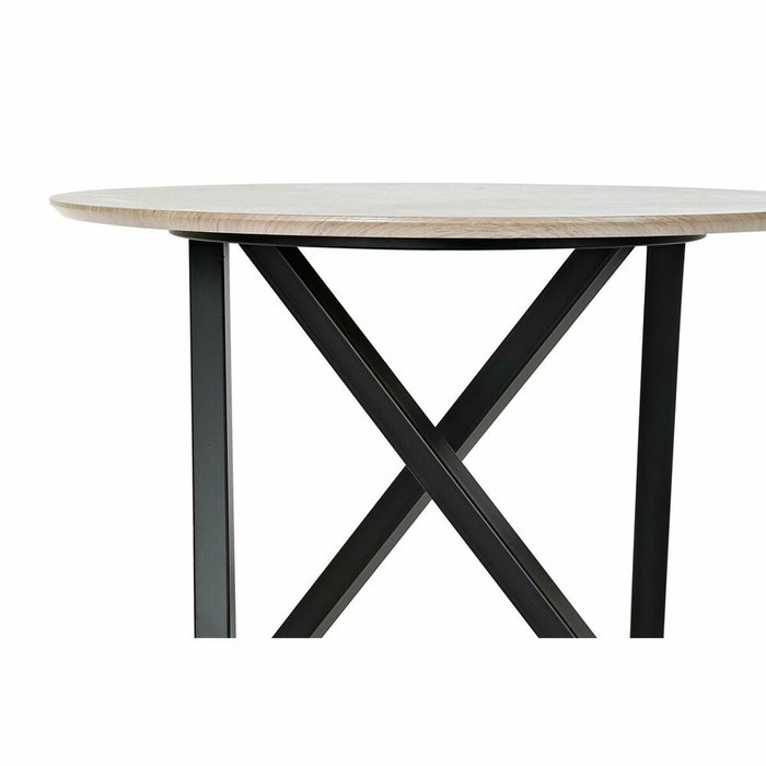 DKD Home Decor Mesita Auxiliar de Metal y Madera 65x65x49,5 cm