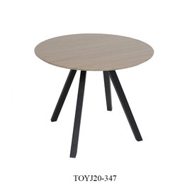 DKD Home Decor Mesita Auxiliar de Metal y Madera 65x65x49,5 cm