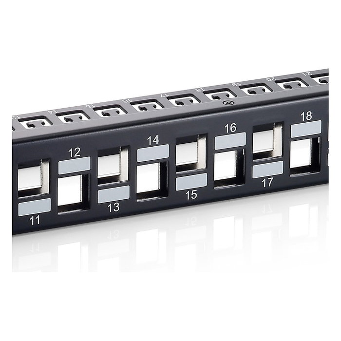Equip Patchpanel 24 puertos Cat6A Keystone Negro 1U 19 inch Equip Patchpanel 24 puertos Cat6A Keystone Negro 1U 19 inch