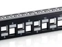 Equip Patchpanel 24 puertos Cat6A Keystone Negro 1U 19 inch