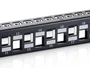 Equip Patchpanel 24 puertos Cat6A Keystone Negro 1U 19 inch