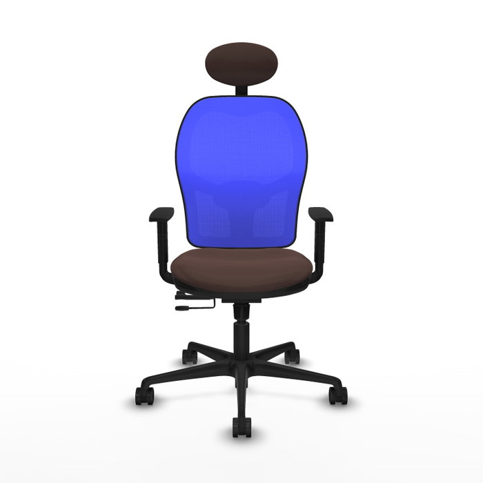 PIQUERAS Y CRESPO Silla de oficina Jorquera con mecanismo Sincro/Traslack Marrón y Azul