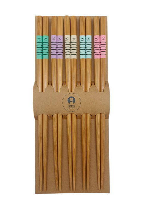 DKD Home Decor Set de 10 Palillos de Bambú Rayas Gato Multicolor