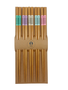 DKD Home Decor Set de 10 Palillos de Bambú Rayas Gato Multicolor