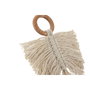 DKD Home Decor Set de 4 Servilleteros de Macramé y Acacia Natural