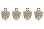 DKD Home Decor Servilletero Boho Natural Macrame Acacia Set de 4 Piezas 18 x 13 cm