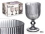 Vivalto Copa Gris Rayas Vidrio 260 ml (Set de 24)