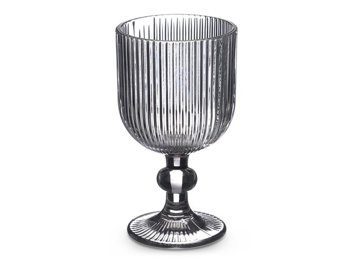 Vivalto Copa Gris Rayas Vidrio 260 ml (Set de 24)
