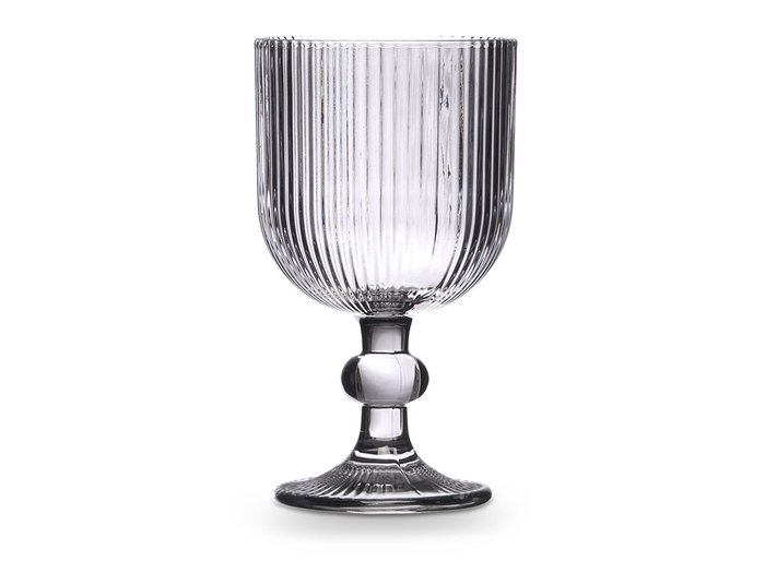 Vivalto Copa Gris Rayas Vidrio 260 ml (Set de 24)