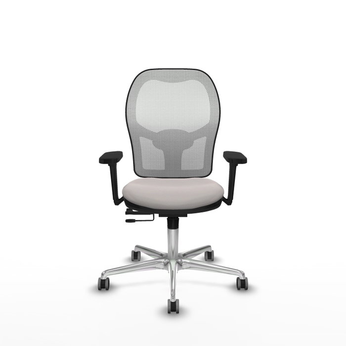 PIQUERAS Y CRESPO Silla de oficina Jorquera en Similpiel Blanco con mecanismo Sincro/Traslack