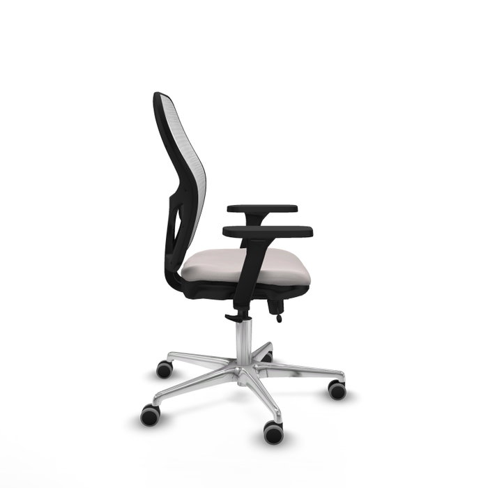 PIQUERAS Y CRESPO Silla de oficina Jorquera en Similpiel Blanco con mecanismo Sincro/Traslack