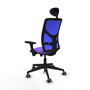 PIQUERAS Y CRESPO Silla de oficina Motilla, Mecanismo Sincro, Tela Lila y Malla Azul, Brazos 3D, Cabecero Fijo, Ruedas 65mm