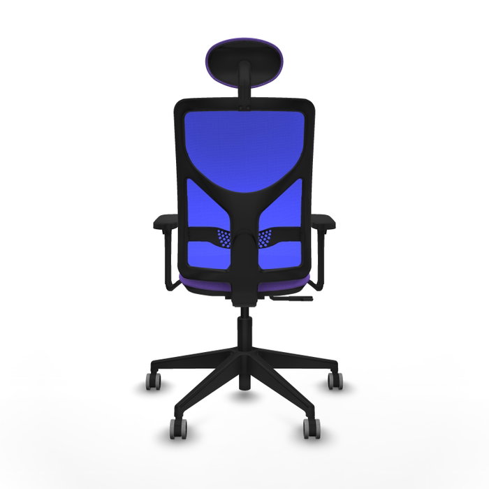 PIQUERAS Y CRESPO Silla de oficina Motilla, Mecanismo Sincro, Tela Lila y Malla Azul, Brazos 3D, Cabecero Fijo, Ruedas 65mm PIQUERAS Y CRESPO Silla de oficina Motilla, Mecanismo Sincro, Tela Lila y Malla Azul, Brazos 3D, Cabecero Fijo, Ruedas 65mm