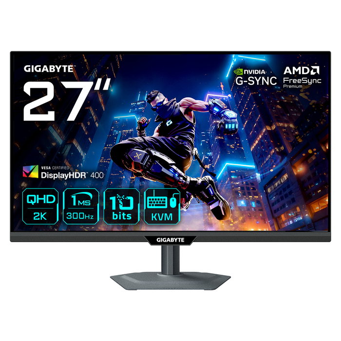 Gigabyte Monitor Gaming M27Q3 27" QHD 2560x1440 300Hz 1ms Display HDR400 FreeSync Premium