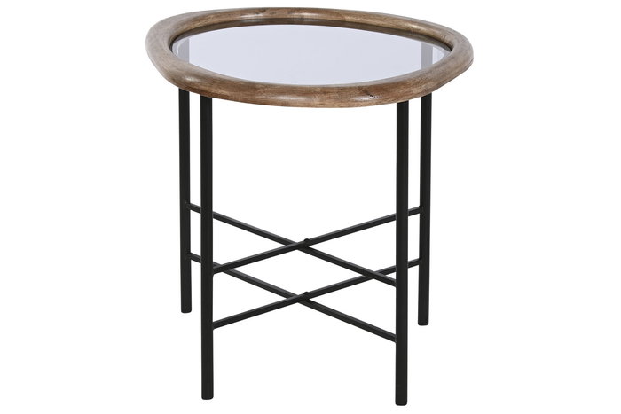 DKD Home Decor Mesa Centro Loft Negro Natural 50 x 53 x 61 cm