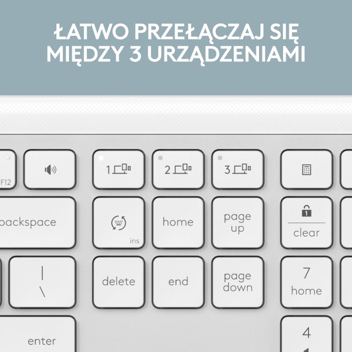 Teclado inalámbrico Logitech K950 Slim Blanco Diseño Polaco