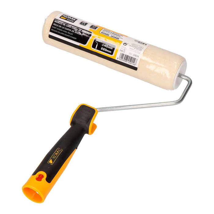 Koma Tools Rodillo Lana Corta Angora Ø45 mm x 220 mm para Esmaltar y Barnizar Pinturas Disolvente Koma Tools Rodillo Lana Corta Angora Ø45 mm x 220 mm para Esmaltar y Barnizar Pinturas Disolvente