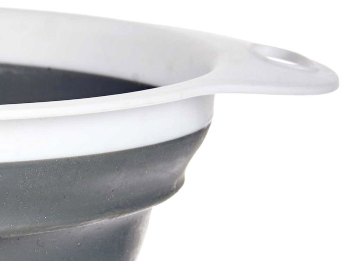 Kinvara Colador Redondo con Asas Plegable 20 cm para Cocina, Plástico Blanco/Gris (Set de 24) Kinvara Colador Redondo con Asas Plegable 20 cm para Cocina, Plástico Blanco/Gris (Set de 24)