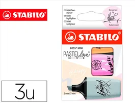 Stabilo Rotulador BOSS mini pastel love Estuche 3 uds Fucsia Helado/Naranja Pálido/Gris