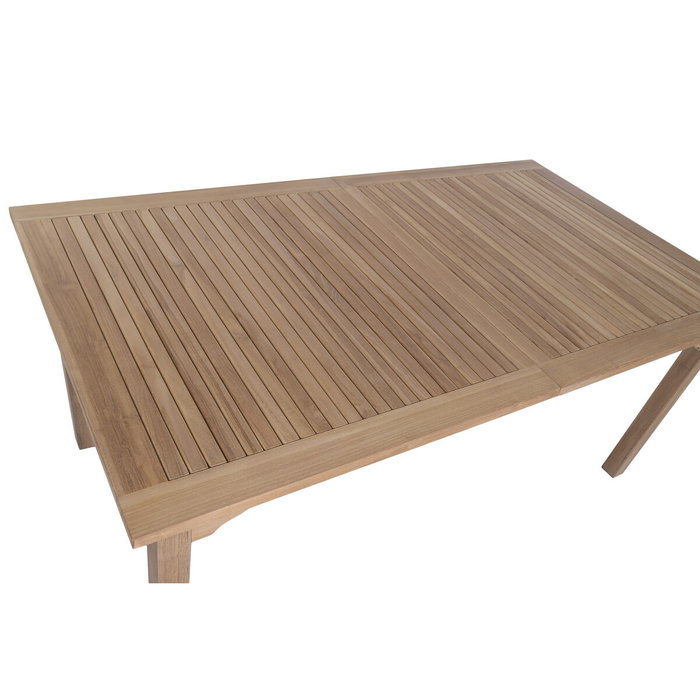 DKD Home Decor Mesa de Comedor para Terraza y Jardín de Teca Extensible, Color Marrón, 100 x 75 x 180 cm (Extensible a 240 cm)