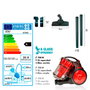 Edm Aspirador Multiciclónico sin Bolsa Rojo 700 W 2,2 l