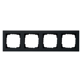 GIRA Marco Gira E2 Negro Mate Plástico 4 Módulos Placa Frontal