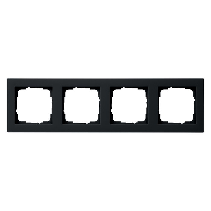 GIRA Marco Gira E2 Negro Mate Plástico 4 Módulos Placa Frontal GIRA Marco Gira E2 Negro Mate Plástico 4 Módulos Placa Frontal