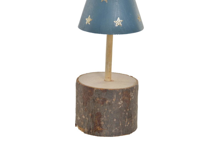 DKD Home Decor 5.5 x 5 x 15 cm Árbol de Navidad Natural Azul Madera Paulownia (2 Unidades)