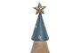 DKD Home Decor 5.5 x 5 x 15 cm Árbol de Navidad Natural Azul Madera Paulownia (2 Unidades)