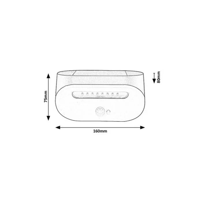 Rabalux Aplique Exterior Solaire LED Brezno RAB-77006 3,2W 145Lm 4000K Sensor IP44 Negro