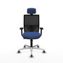 PIQUERAS Y CRESPO Silla de oficina Yunquera con mecanismo Sincro/Traslack, Azul marino y Negro