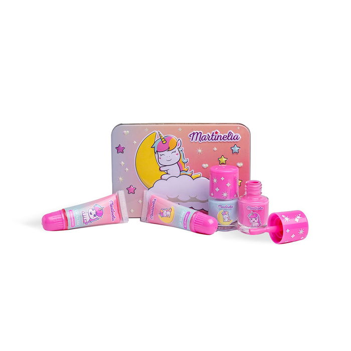 Martinelia Set Maquillaje Tin Box Little Unicorn 85494 con 2 Esmaltes Solubles y 2 Brillos de Labios Martinelia Set Maquillaje Tin Box Little Unicorn 85494 con 2 Esmaltes Solubles y 2 Brillos de Labios