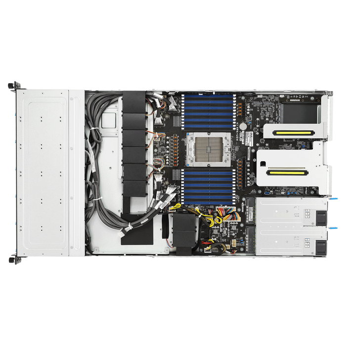 ASUS RS501A-E12-RS12U/1G Barebone Server Rack 1U, SP5 Socket LGA 6096 AMD, 12 NVMe, 1.6kW PSU, OCP, GPU Support, 90SF03Y1-M000D0