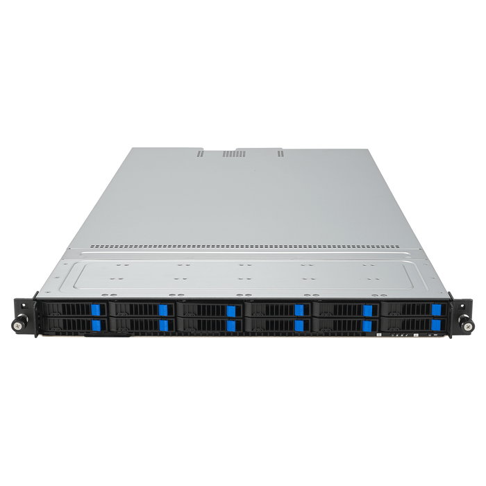 ASUS RS501A-E12-RS12U/1G Barebone Server Rack 1U, SP5 Socket LGA 6096 AMD, 12 NVMe, 1.6kW PSU, OCP, GPU Support, 90SF03Y1-M000D0