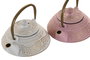 DKD Home Decor Tetera Oriental Hierro Colado Inox Rosa Blanco 400ml Set 2 Piezas 13 x 12.5 x 15 cm
