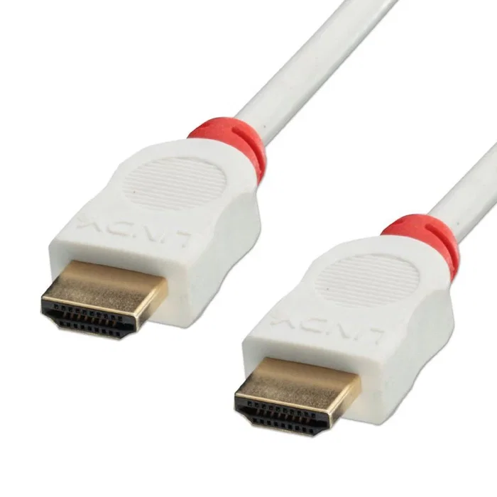 Lindy 41411 Cable HDMI 1 m Tipo A Estándar Macho-Macho 1080p Chapado en Oro Apantallado, Color Rojo y Blanco
