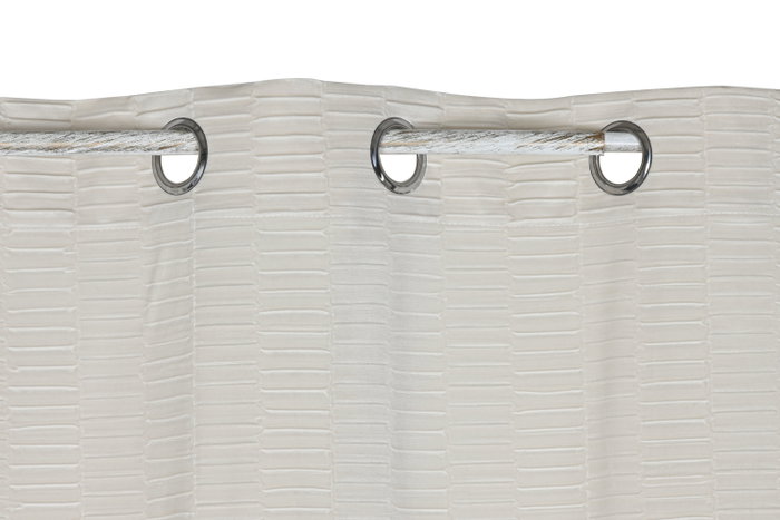 DKD Home Decor Cortina de Poliéster 140x260 cm Crudo con 8 Anillas