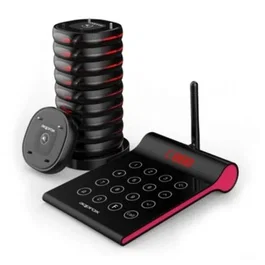 Approx appCUSTOMERCALLERKIT Kit Avisador de Clientes Inalámbrico con Transmisor, 10 Discos y Base de Carga, Hostelería, Vibración, Luz y Sonido