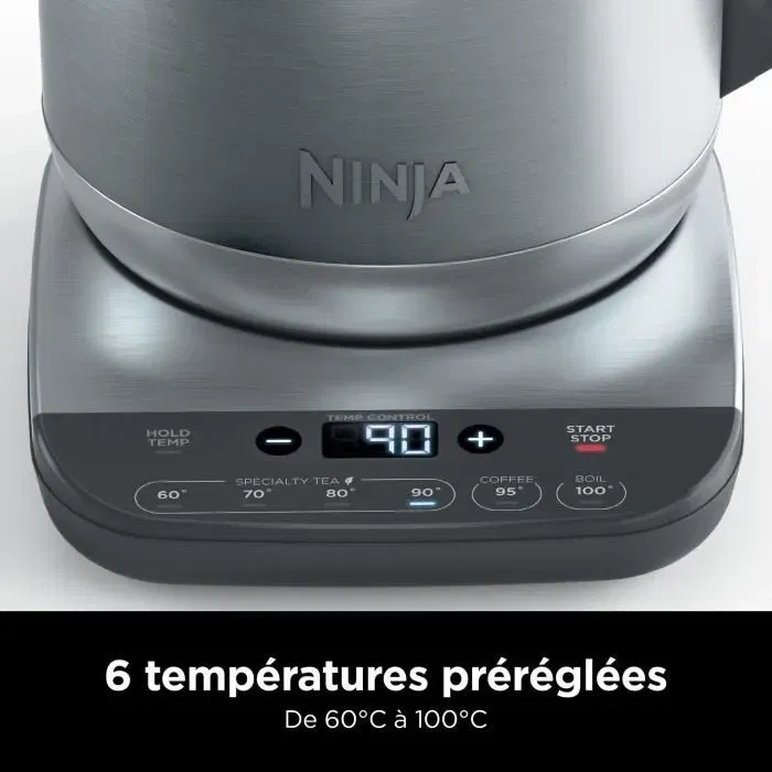 Ninja Hervidor de Agua KT201EU, 3000 W, 1.7 L, Acero Inoxidable con Temperatura Regulable