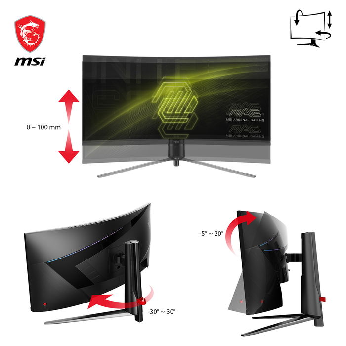 MSI MAG 345CQRDE Monitor Curvo 34" UWQHD 180Hz VA 1ms Negro
