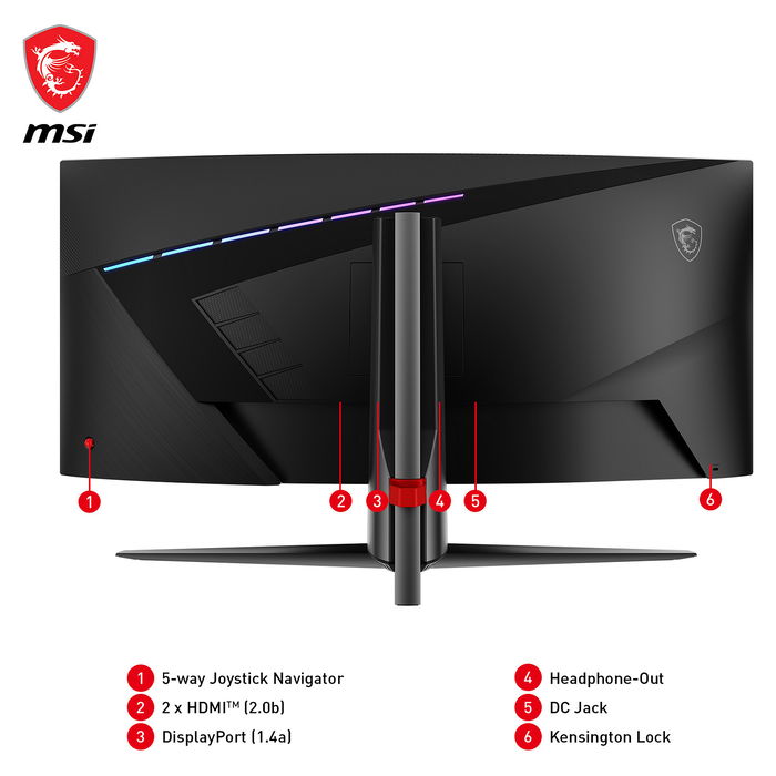 MSI MAG 345CQRDE Monitor Curvo 34" UWQHD 180Hz VA 1ms Negro