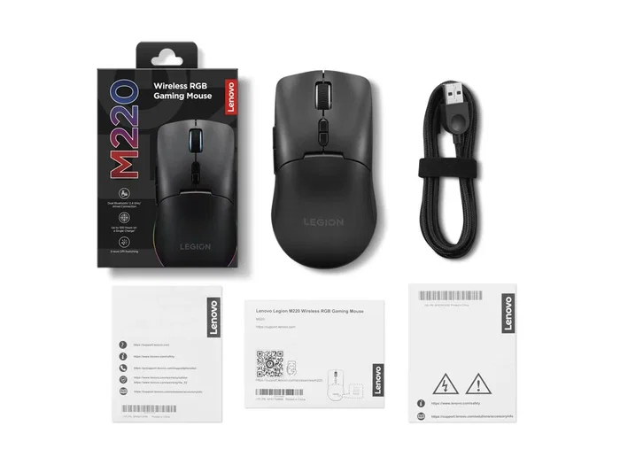 Lenovo Legion M220 Wireless RGB Gaming Mouse, 5000 DPI, Negro