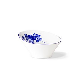 Langenthal Bol Inclinado 17 cm - Porcelana, Diseño Flora, Alto 9.4 cm, Modelo Indigo Flores (Set de 6)