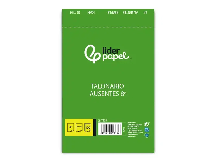 Liderpapel Talonario de ausentes octavo original 103 Liderpapel Talonario de ausentes octavo original 103